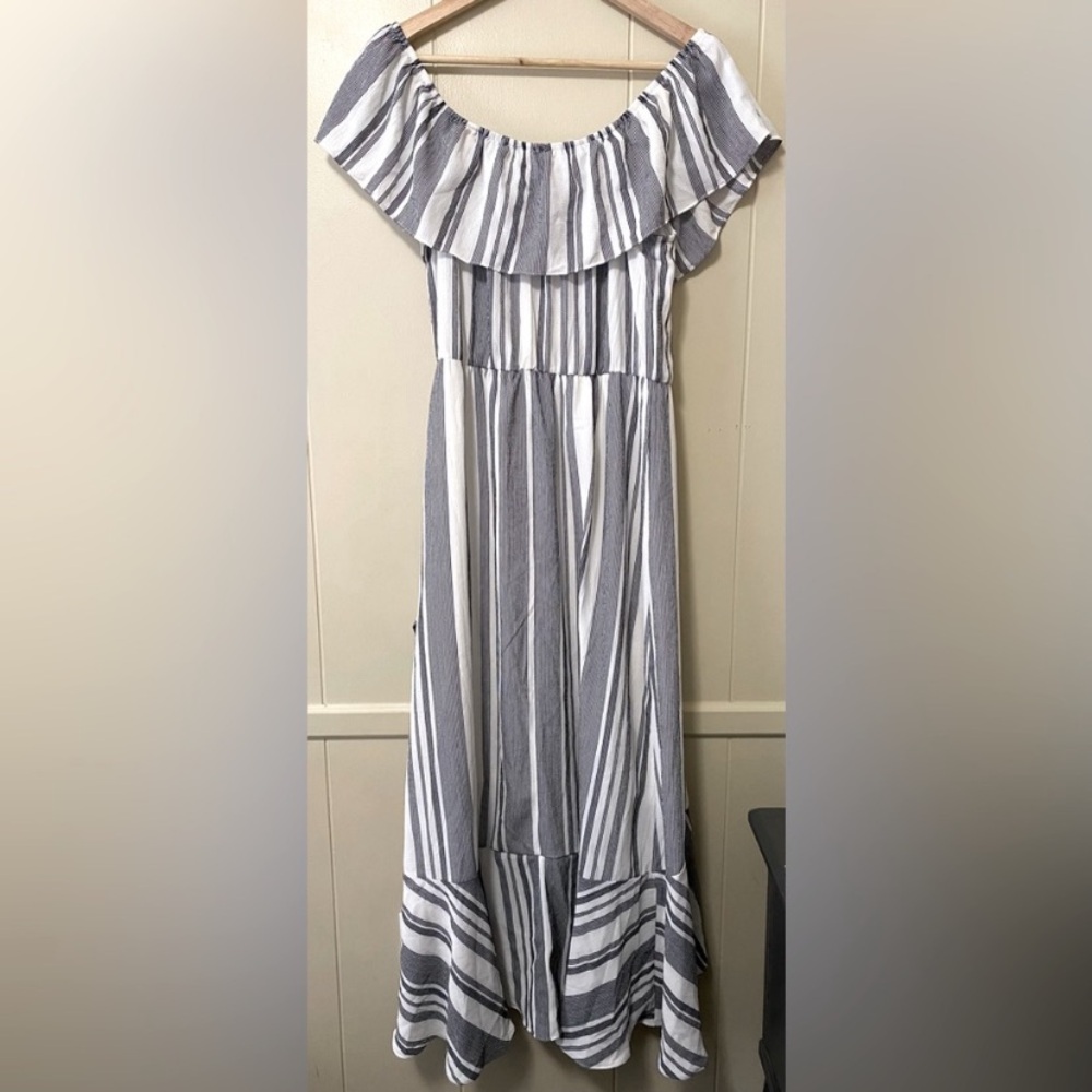 Maurices Black and White Striped High Low Dress - Picture 5 of 5
